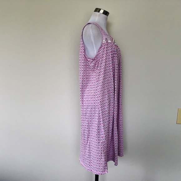 Nightgown Pullover Sleeveless SECRET TREASURES Pink Floral Square Neck - Picture 3 of 9